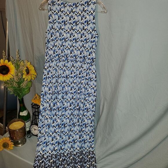 Liz Claiborne maxi sleeveless dress. Chevron style. SP. - Picture 7 of 7